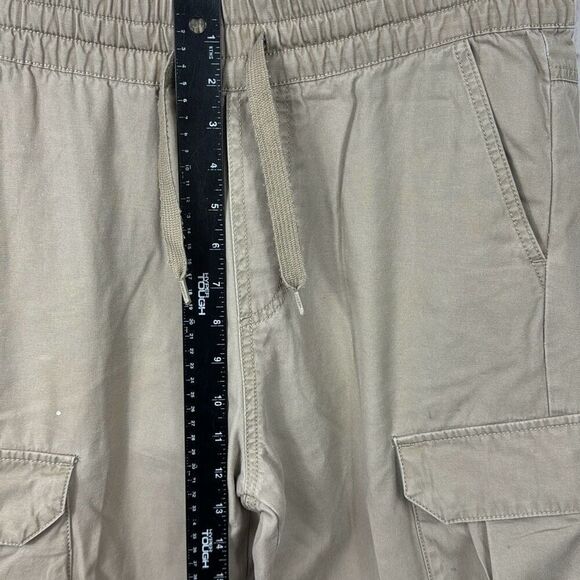 Adidas Pants Mens 30 Jogger Cargo Tapered Leg Pull On Drawstring Pocket Beige - Picture 6 of 11